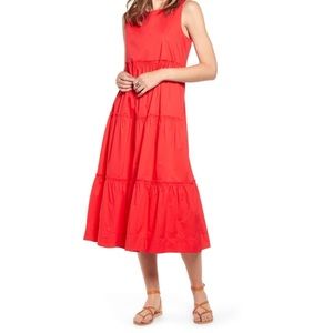 Madewell Tiered Red Dress